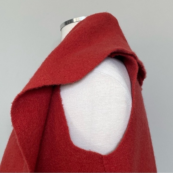 Anthropologie Moth Museum District Boiled Wool Open Front Vest in Rust Red, XS/S - Picture 14 of 16